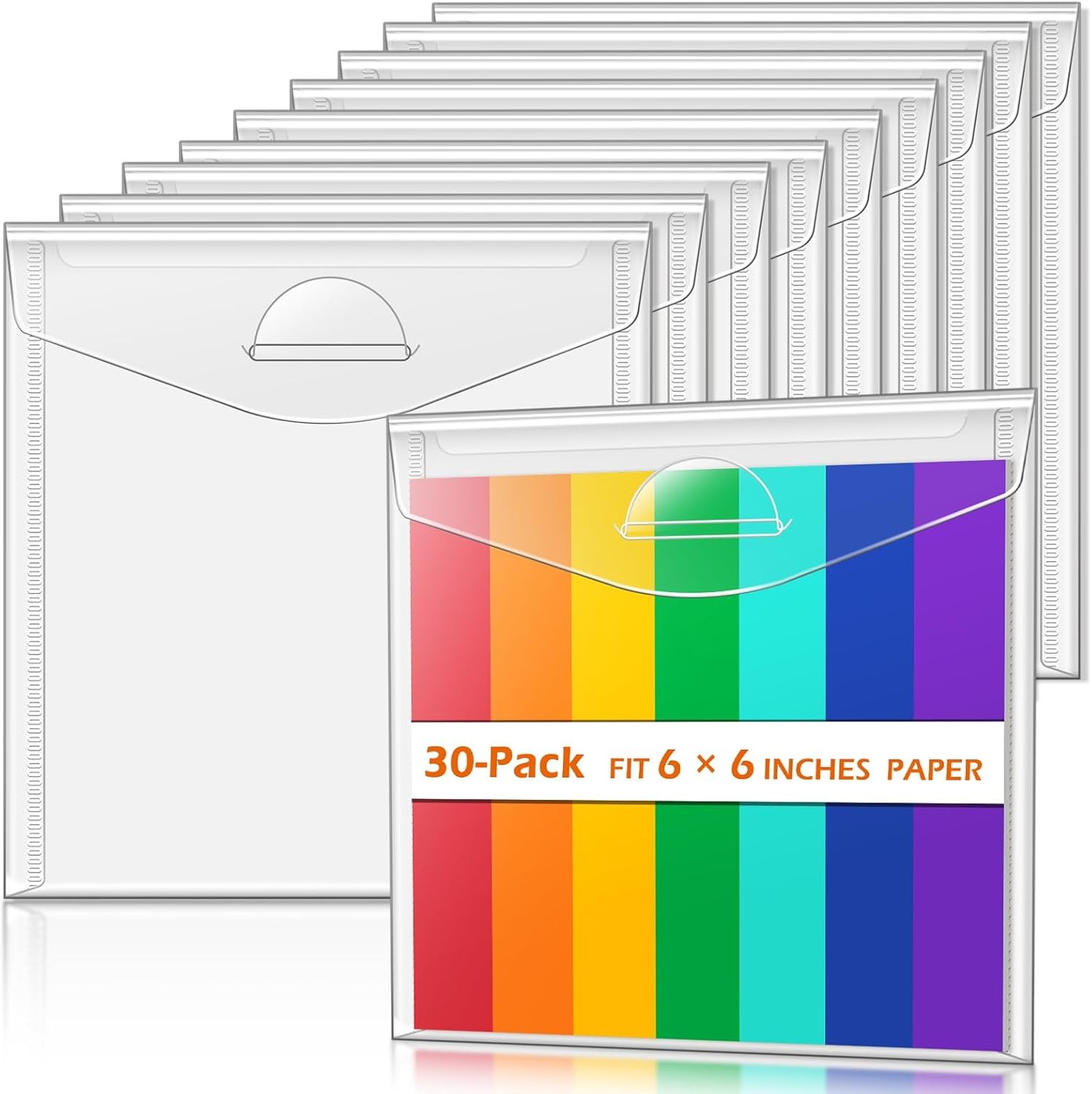tutata 6×6 Inch Scrapbook Storage, Scrap Storage with Lid, Plastic Sleeves for H