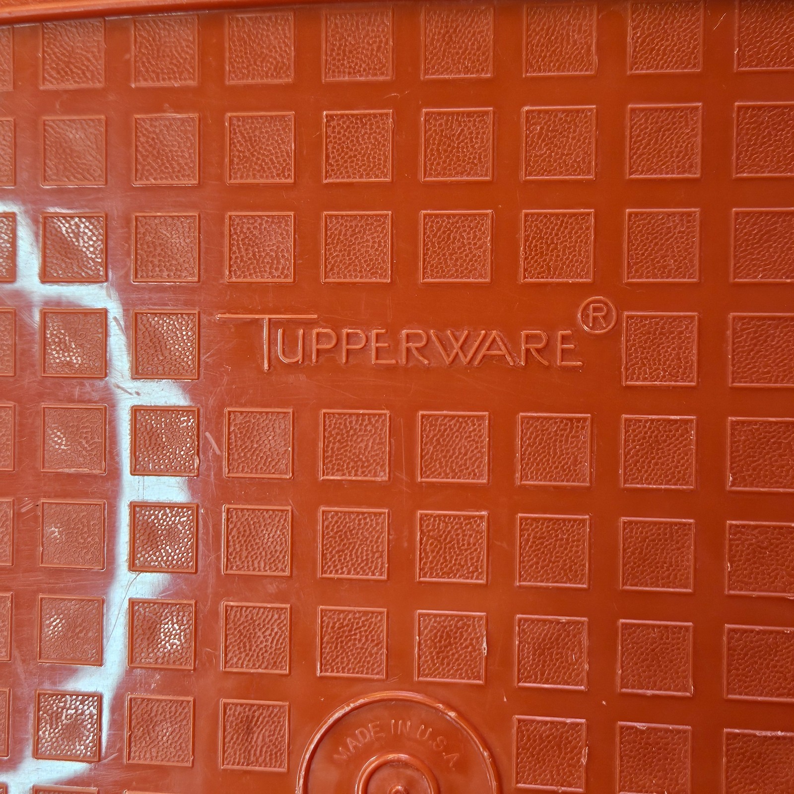 VTG Large Tupperware Meat Marinating Container Paprika 1294 White Lid