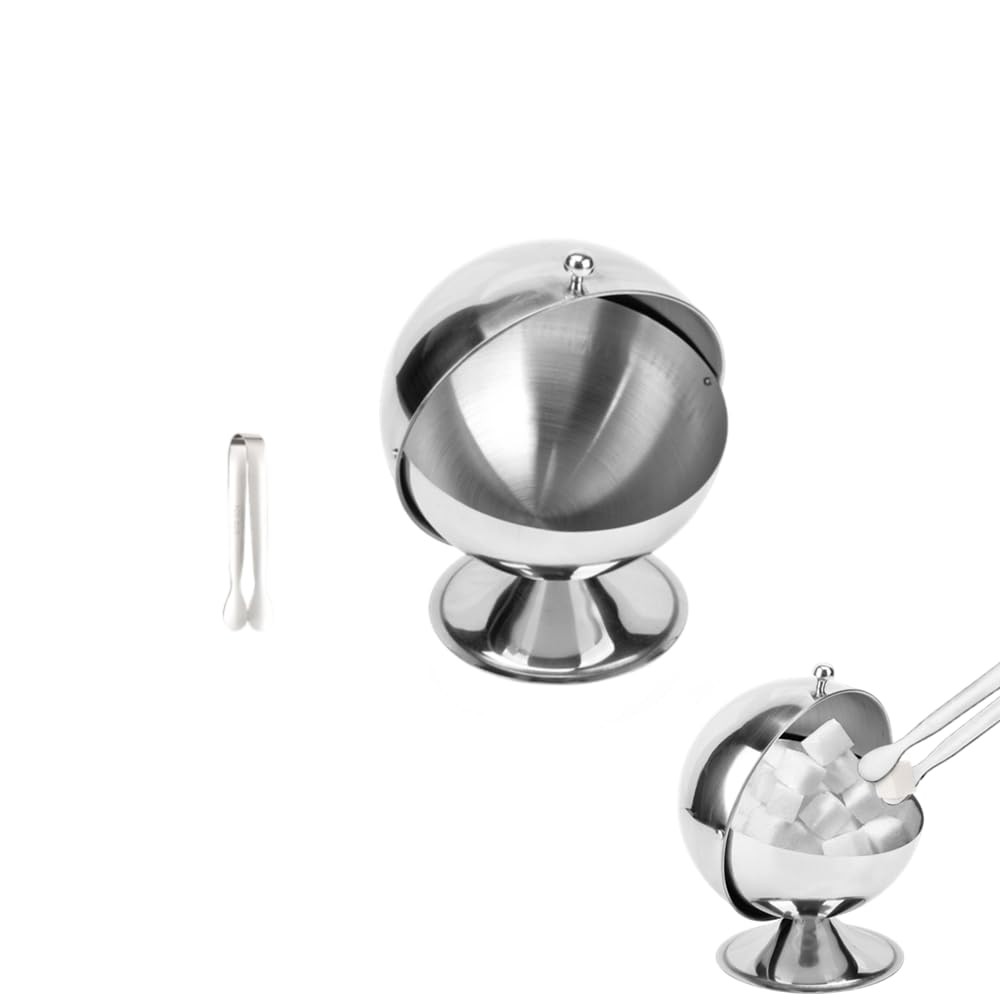 16 Oz Stainless Stee Sugar Candy Bowl 5.1 inches (W) x 6.3 (H), Silver