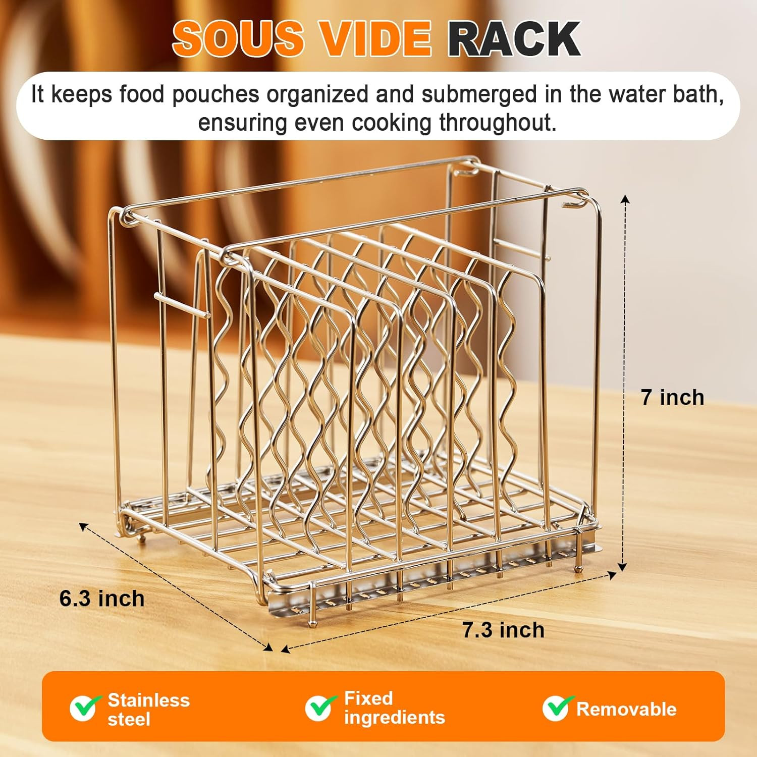 Container 12qt w/ Lid & Rack & Sleeve-BPA Free Complete Sous Vide Accessories Ki