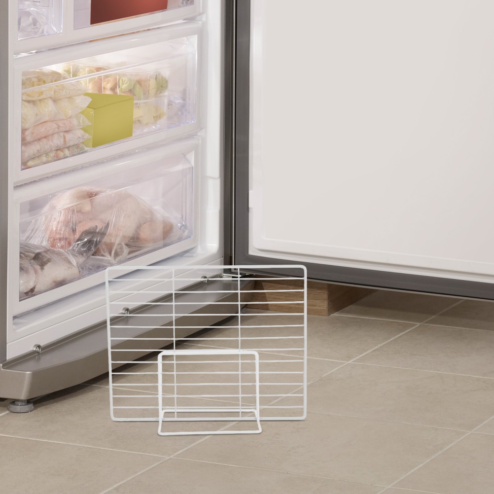 2Pcs Adjustable Metal Wire Mesh Divider for White Refrigerator and Chest Freezer