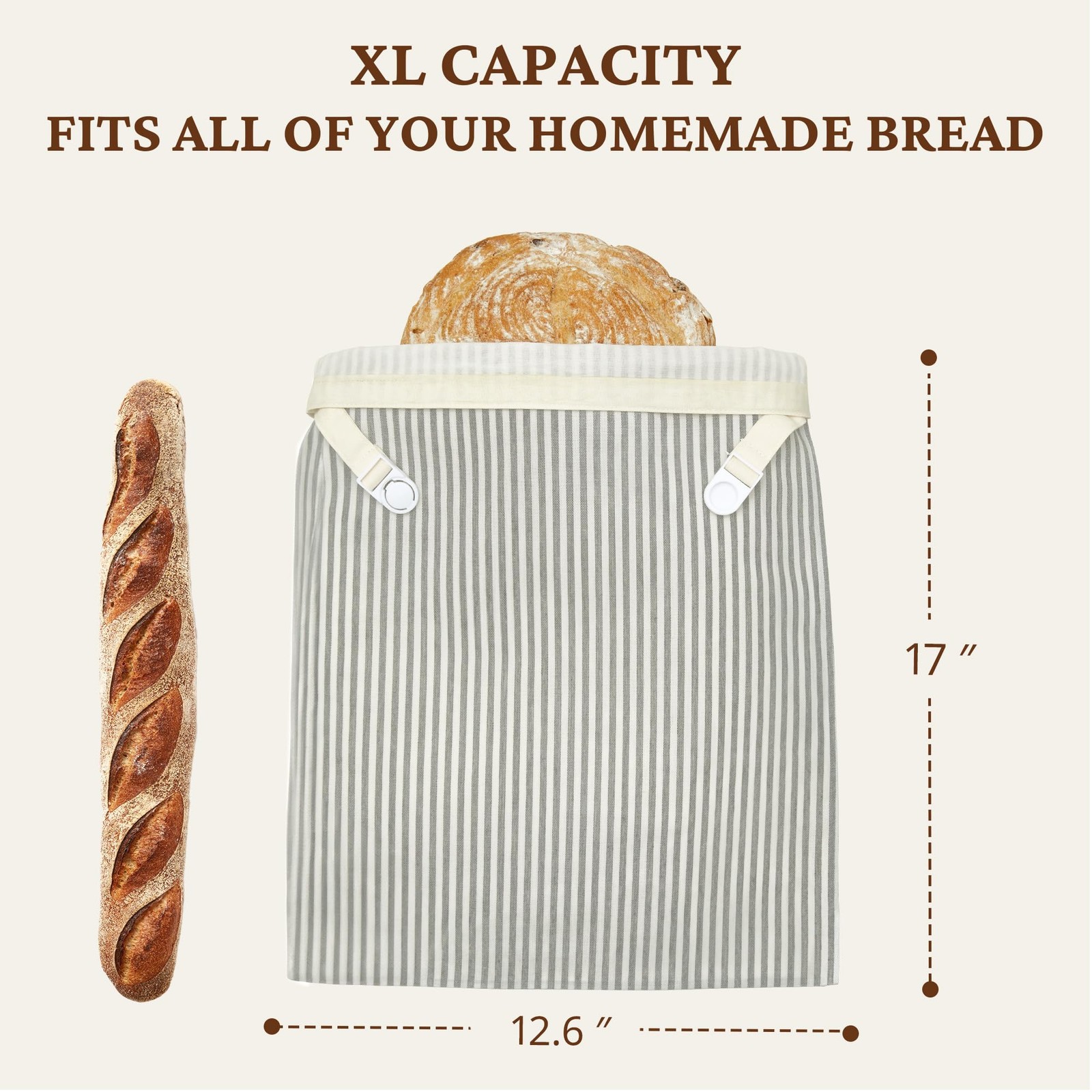 BRONYPRO Reusable Beeswax Linen Bread Bags – 2-Pack for Homemade Sourdough