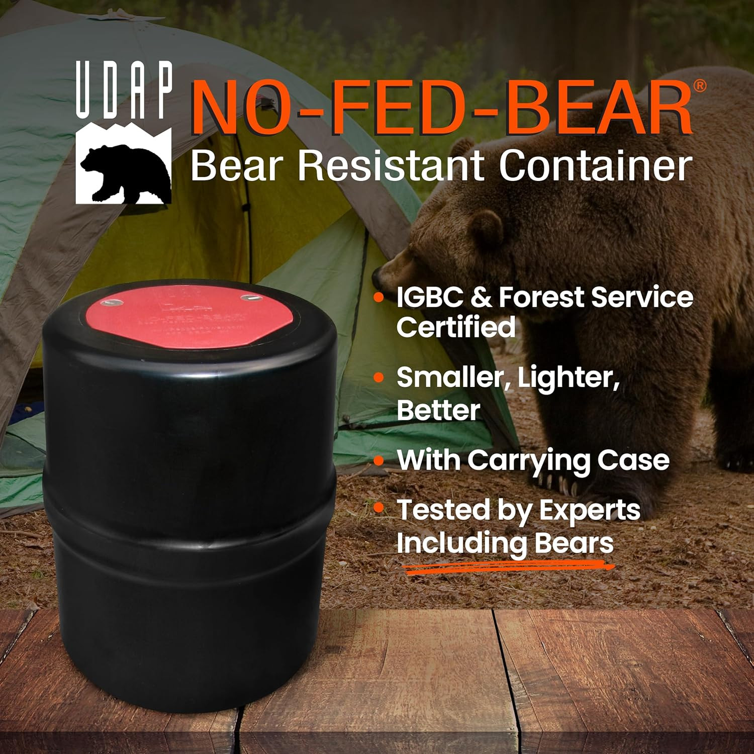UDAP Bear Resistant Canister, Hiking Camping Backpacking Hunting Food Storage Co