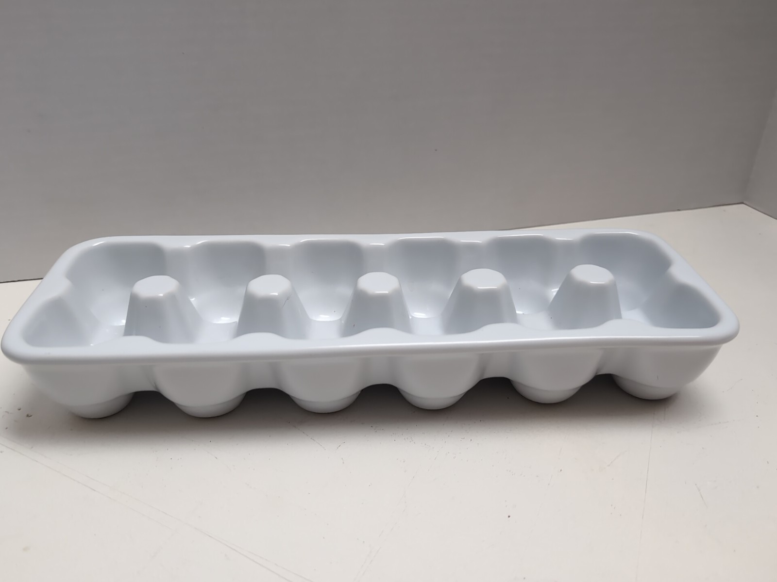 White Ceramic Dozen Eggs Carton 13.25″ X 4.5″