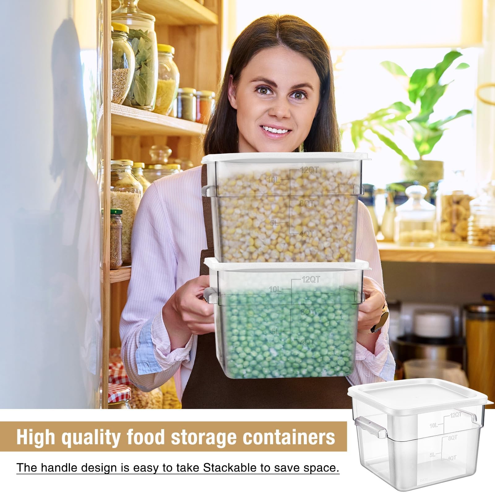 2 Pieces Square Food Storage Containers Polycarbonate Clear food Container wi…
