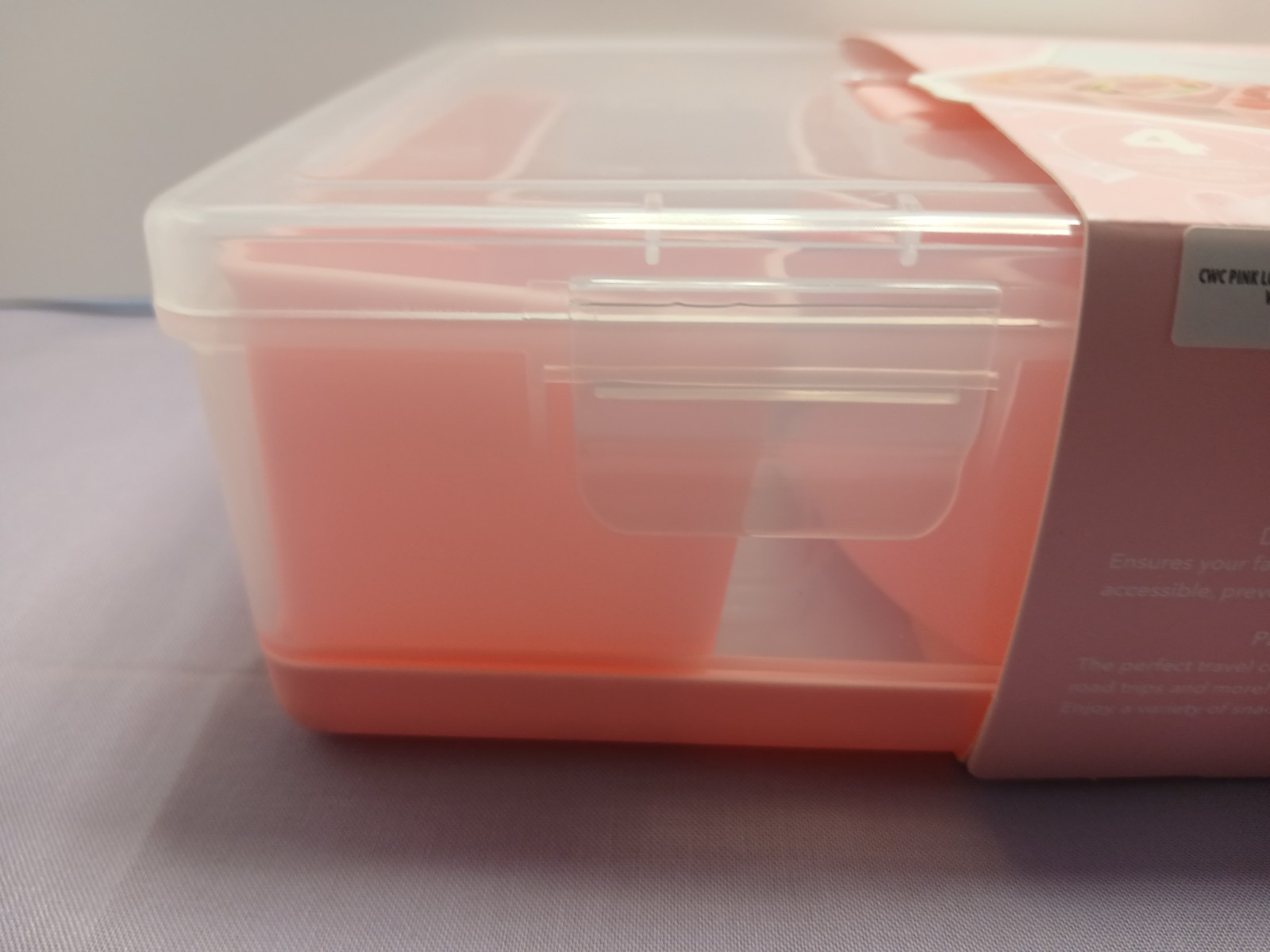 CWC Cook With Color ~ Snack Box ~ Perfect-On-The- Go Snack Box ~ Clear / Pink
