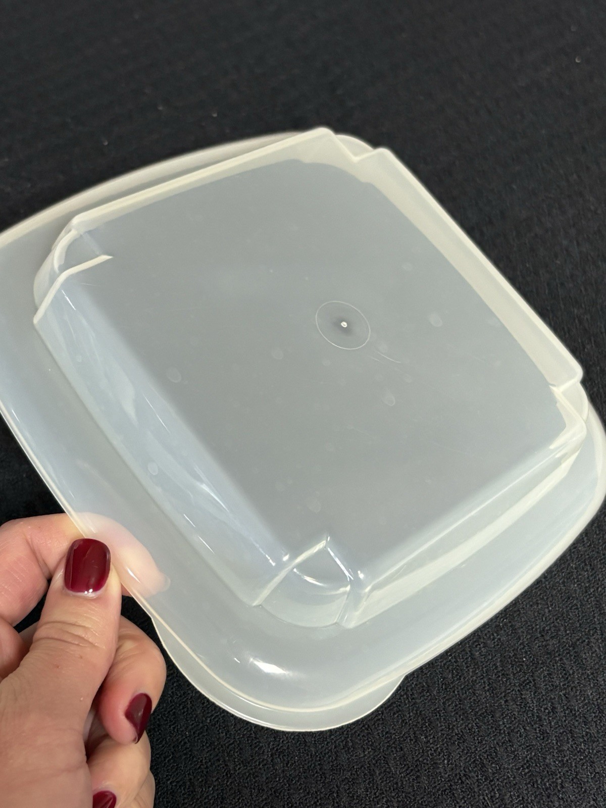 6.5” Clear Square Food Storage Lid With Tab, Replacement Lid, Gourmac Berry Box