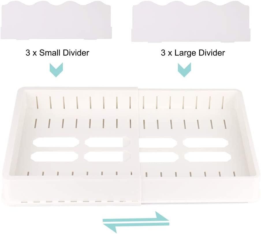 SWOMMOLY Expandable Food Storage Container Lid Organizer, Includes 6 Adjustable