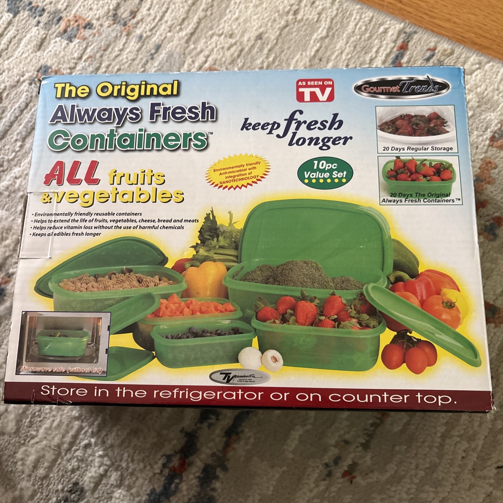 The Original Always Fresh Containers by Gourmet Trend 10-piece as seen on TV