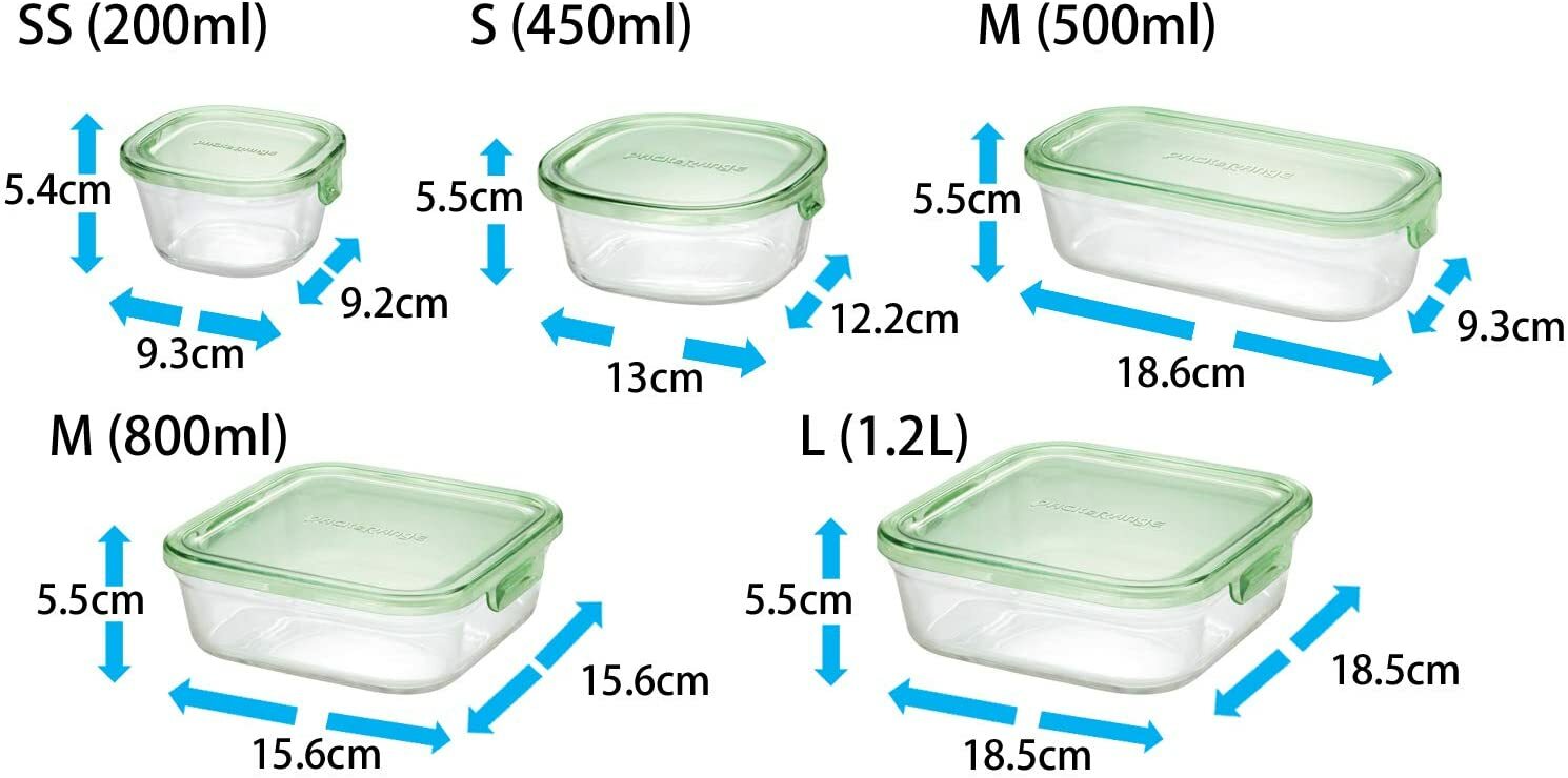 iwaki pack & range angle type three-piece set Green PS-PRN-3G2
