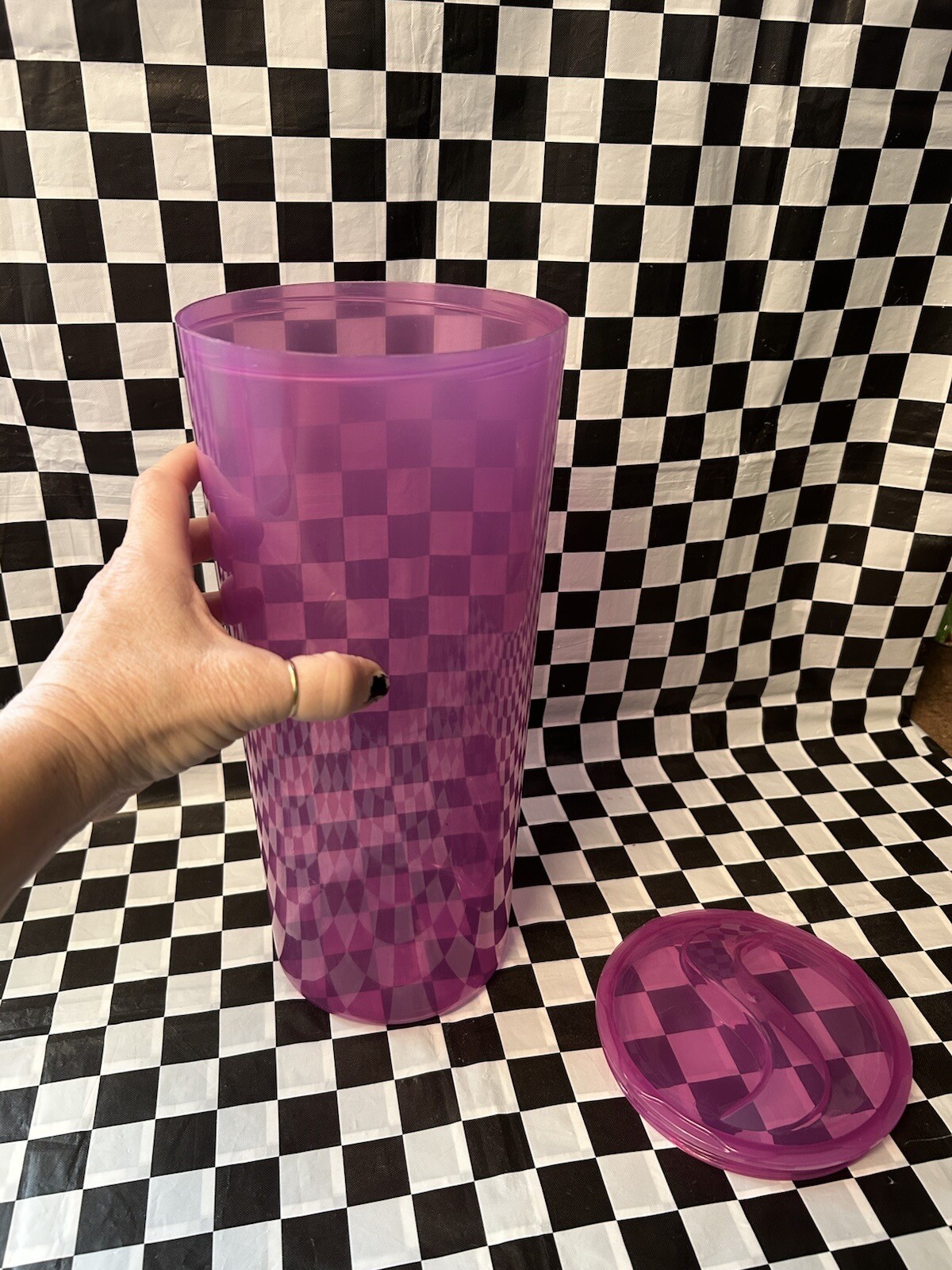 PURPLE Plastic PASTA Style Food Storage Container With Lid Cereal Rice