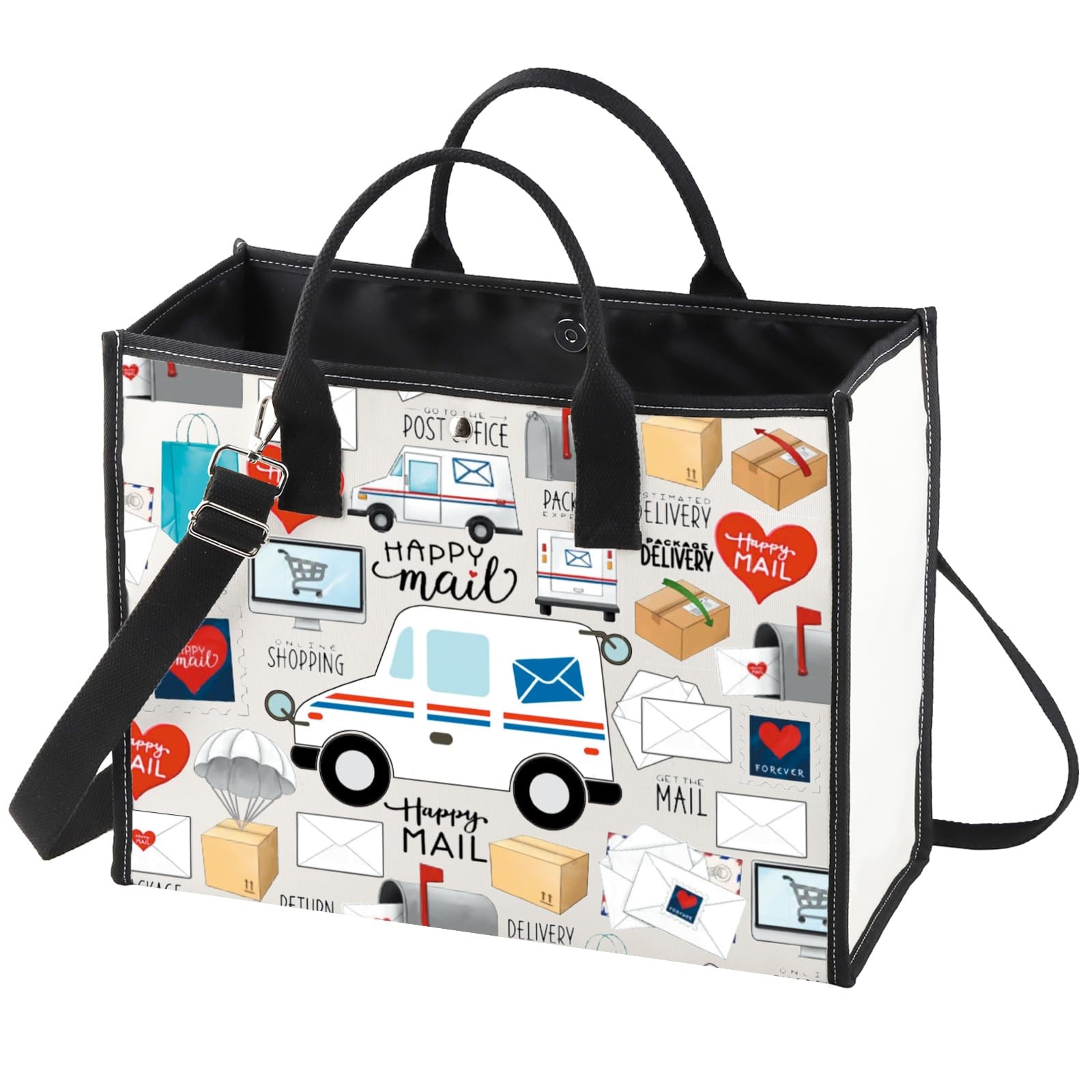Wzmpa Mail Carrier Tote Bag Postal Worker Gift Deliveryman Reusable Grocery Bag