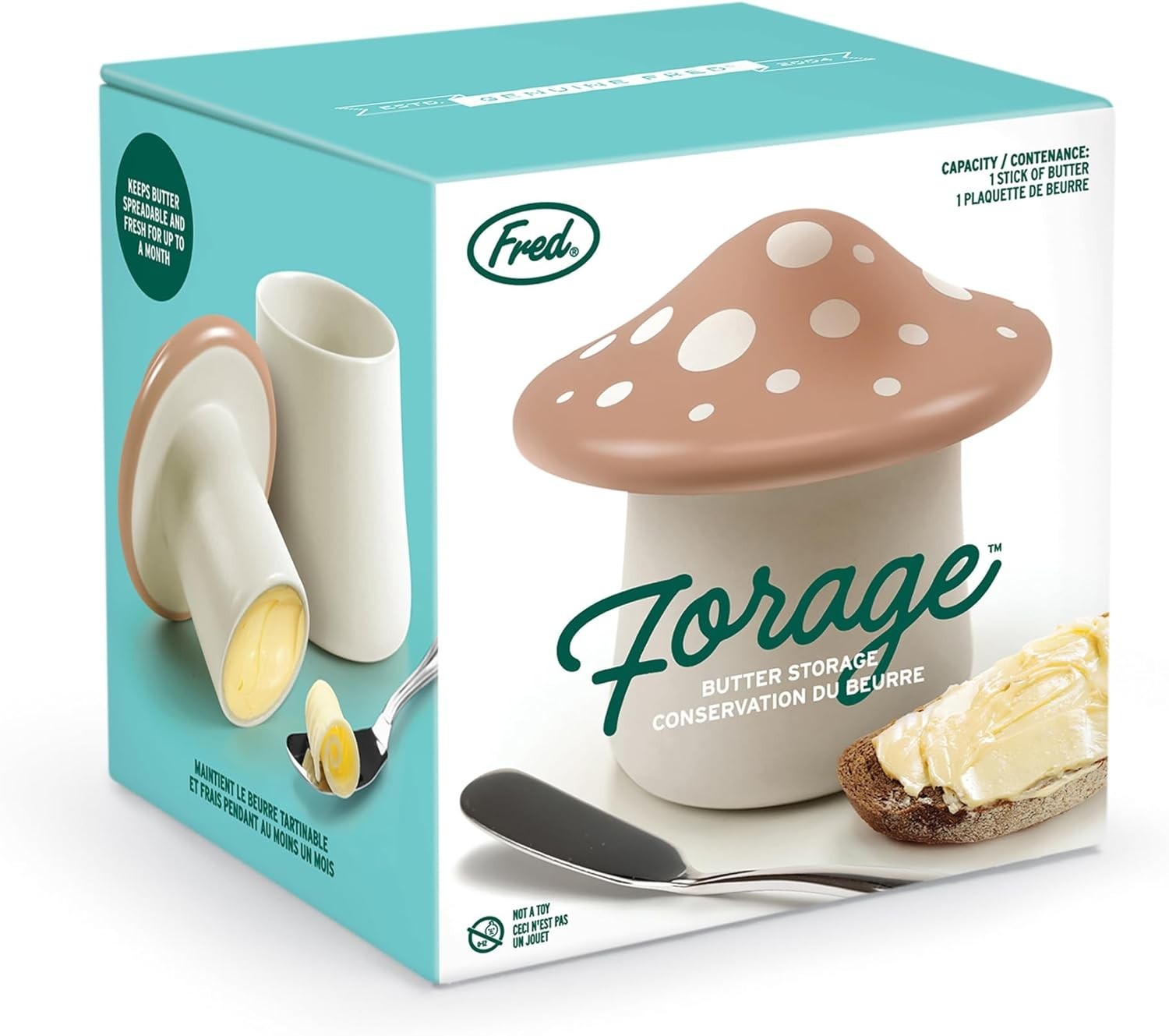 FORAGE Mushroom Butter Storage Container Unique Kitchen Accessory Storing &