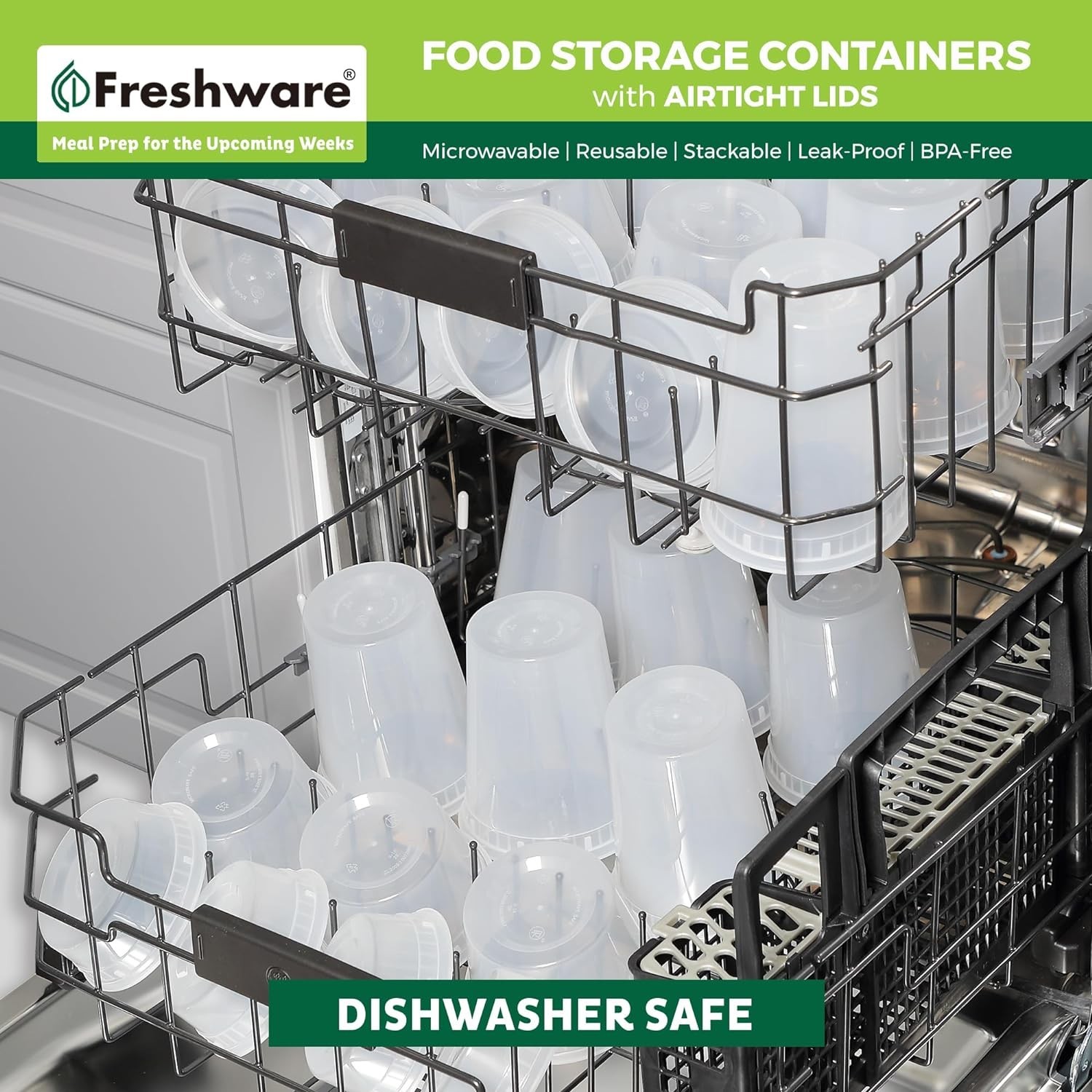 48 Pack of 16 and 32 oz, 24 sets each size Food Storage Containers with Lids,…