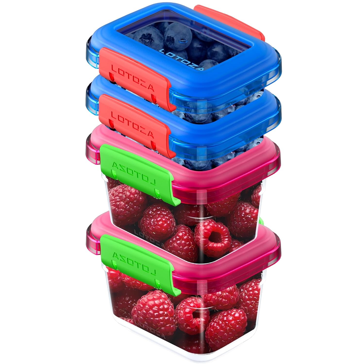 12oz 5oz Small Plastic Food Storage Containers with Lids Snap Lock Lunch Box Squ