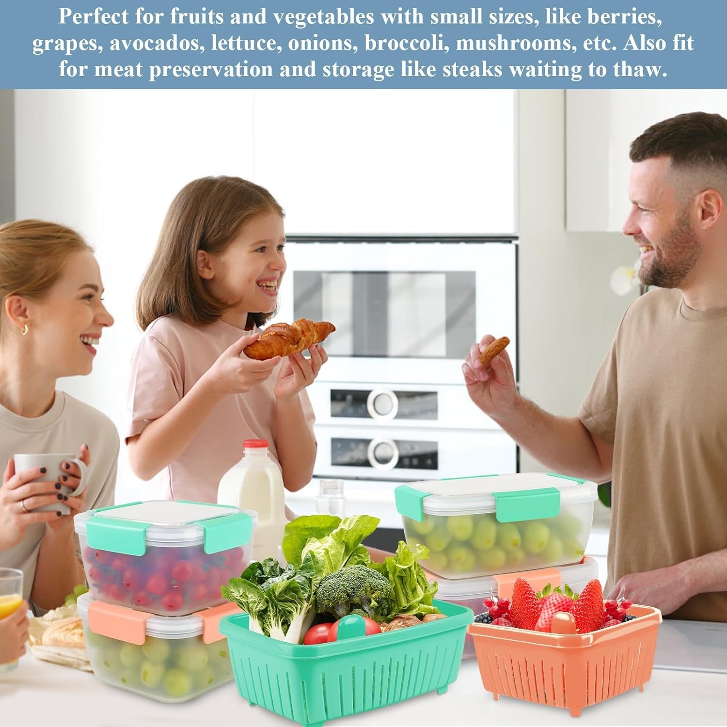 68oz Berry Keeper Fruit Storage Container for Fridge, Fresh Food Produce Save…