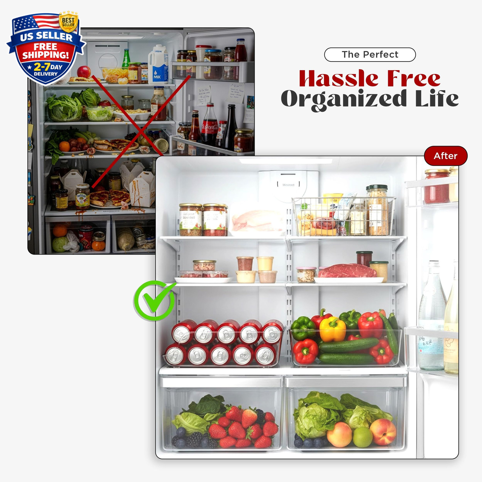 SODA CAN ORGANIZER AND DISPENSER Refrigerator Pantry Durable Storage Organizer