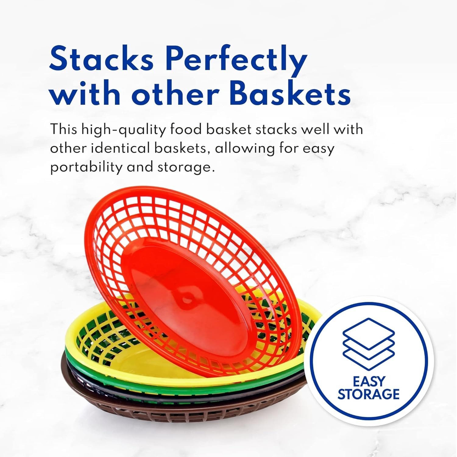 Fast Food Baskets, 9 1/4 x 6 Inch Oval, Set of 12, Black
