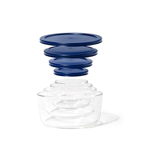 DURA LIVING 8-Piece Glass Food Storage Containers Set (4 Containers + 4 Lids)