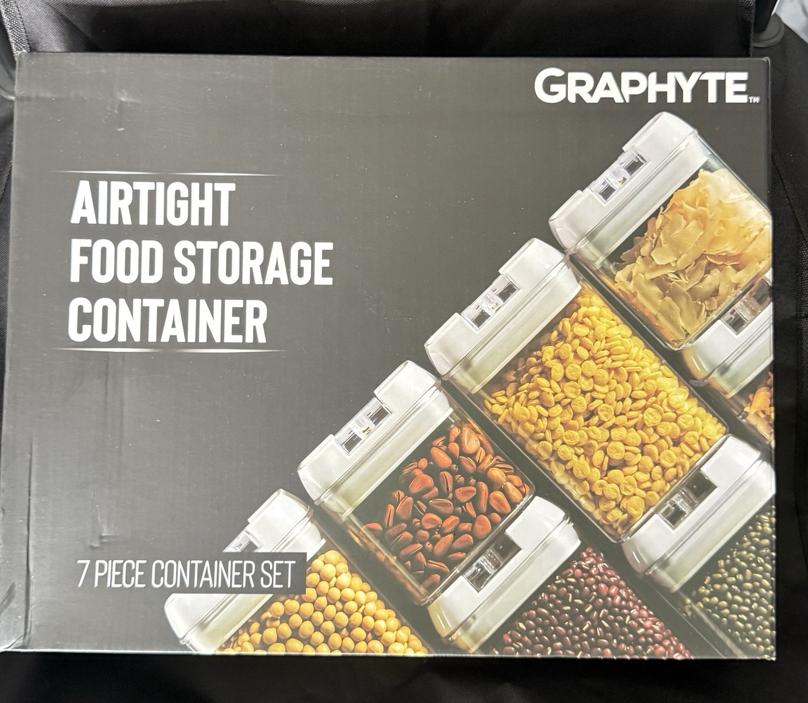 7 Pc Kitchen Food Storage Containers Airtight Plastic Canisters Air Tight Lids