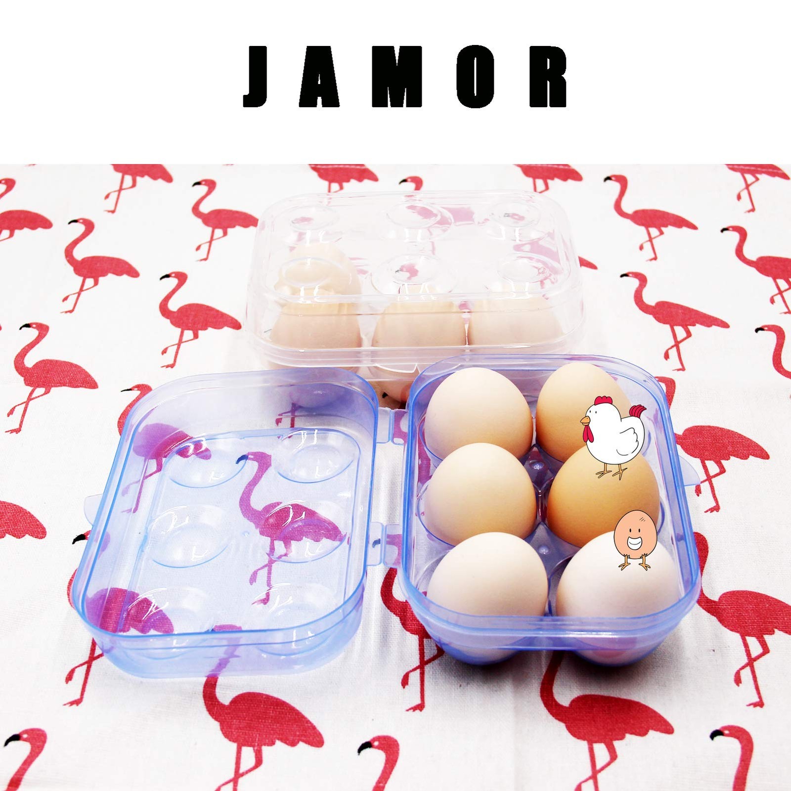 6 Grid Egg Storage Box Refrigerator Crisper Protection Portable Container Blue