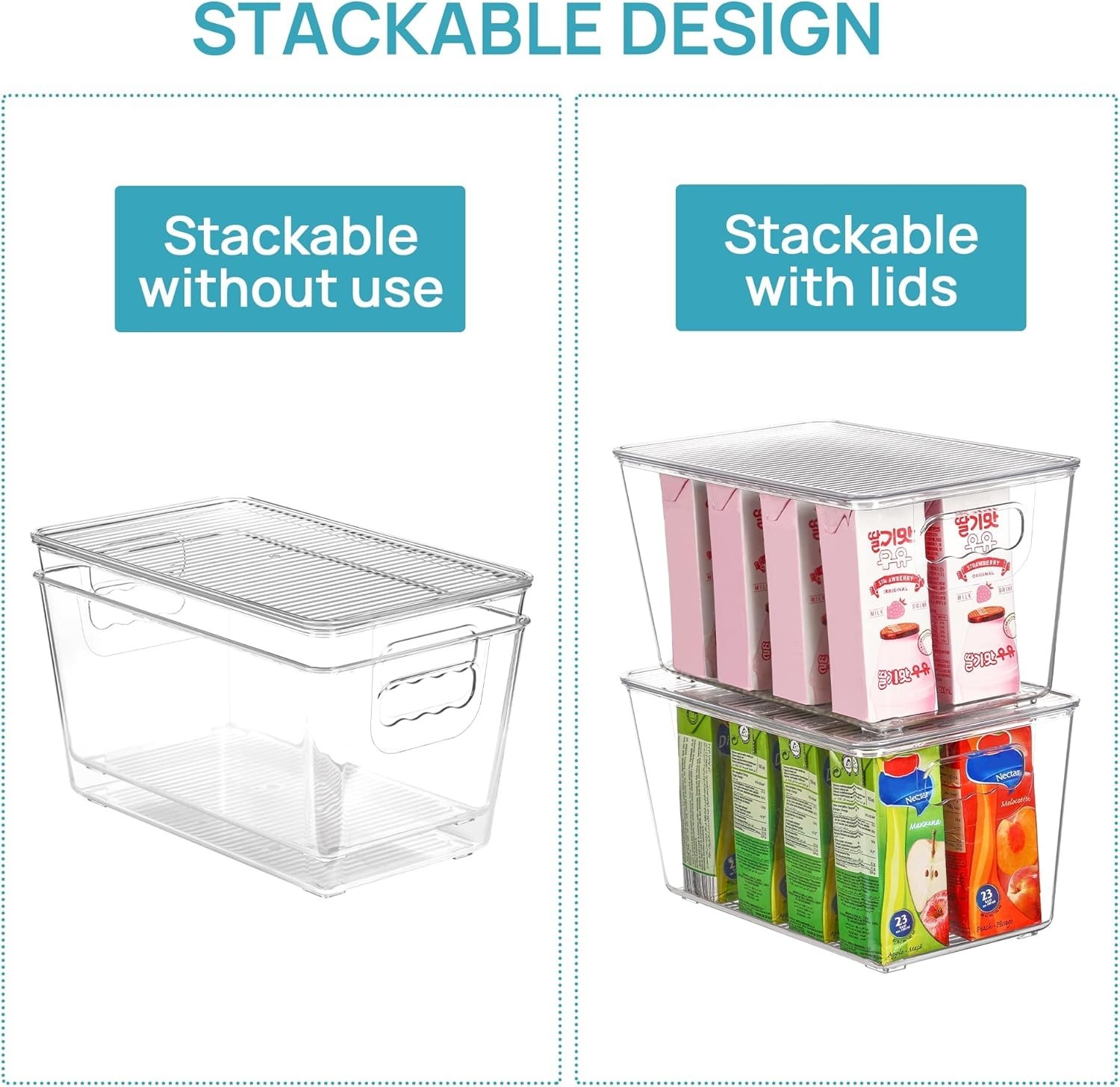 Organizadores despensa 6 piezas transparentes apilables para cocina bano hogar