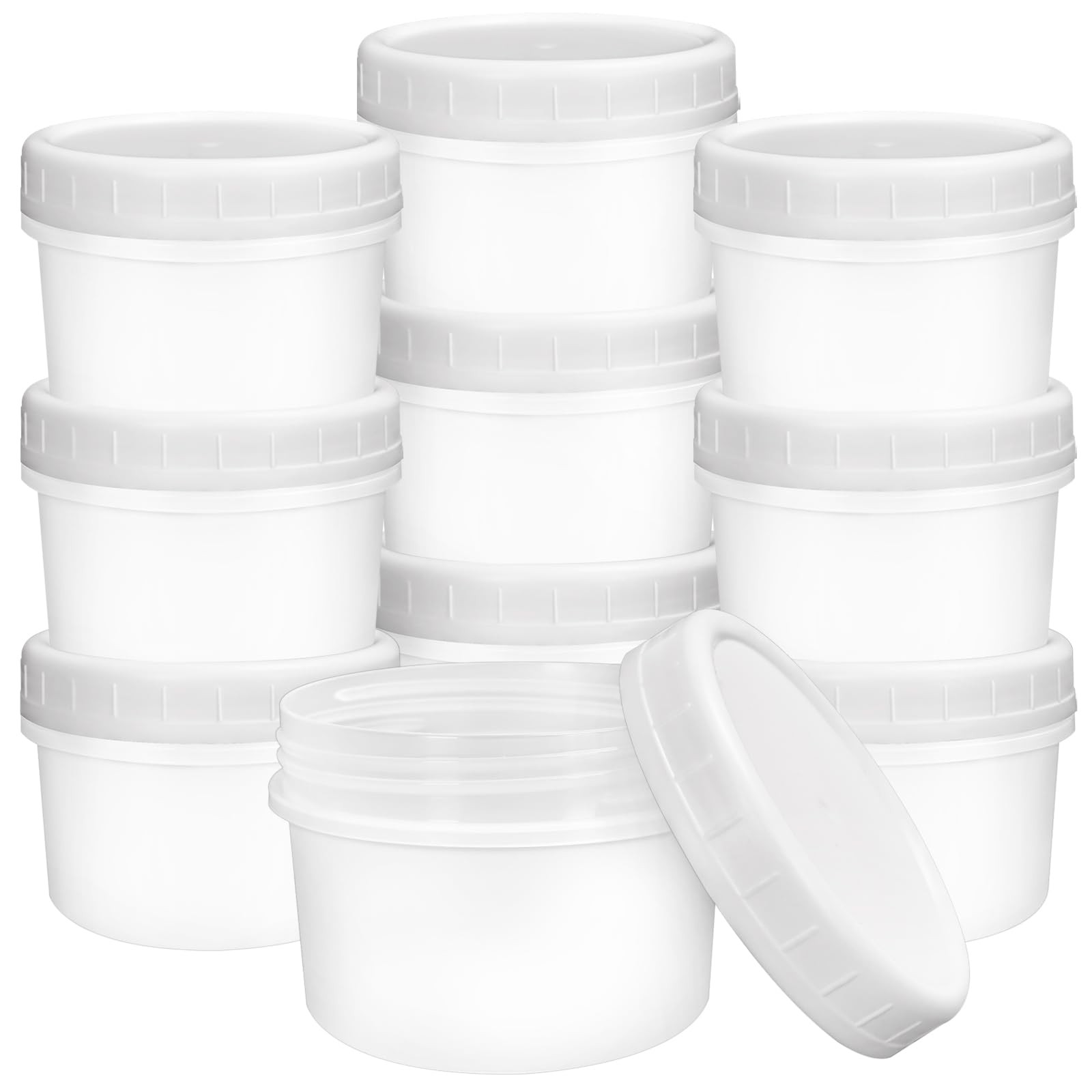 ISUSSER 10 Pack 4oz Reusable Small Plastic Containers with Screw Lids, Small …
