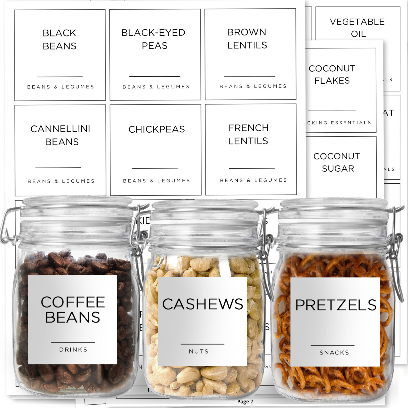 192 Kitchen Pantry Labels for Food Containers | Organize Your Pantry Minimalist