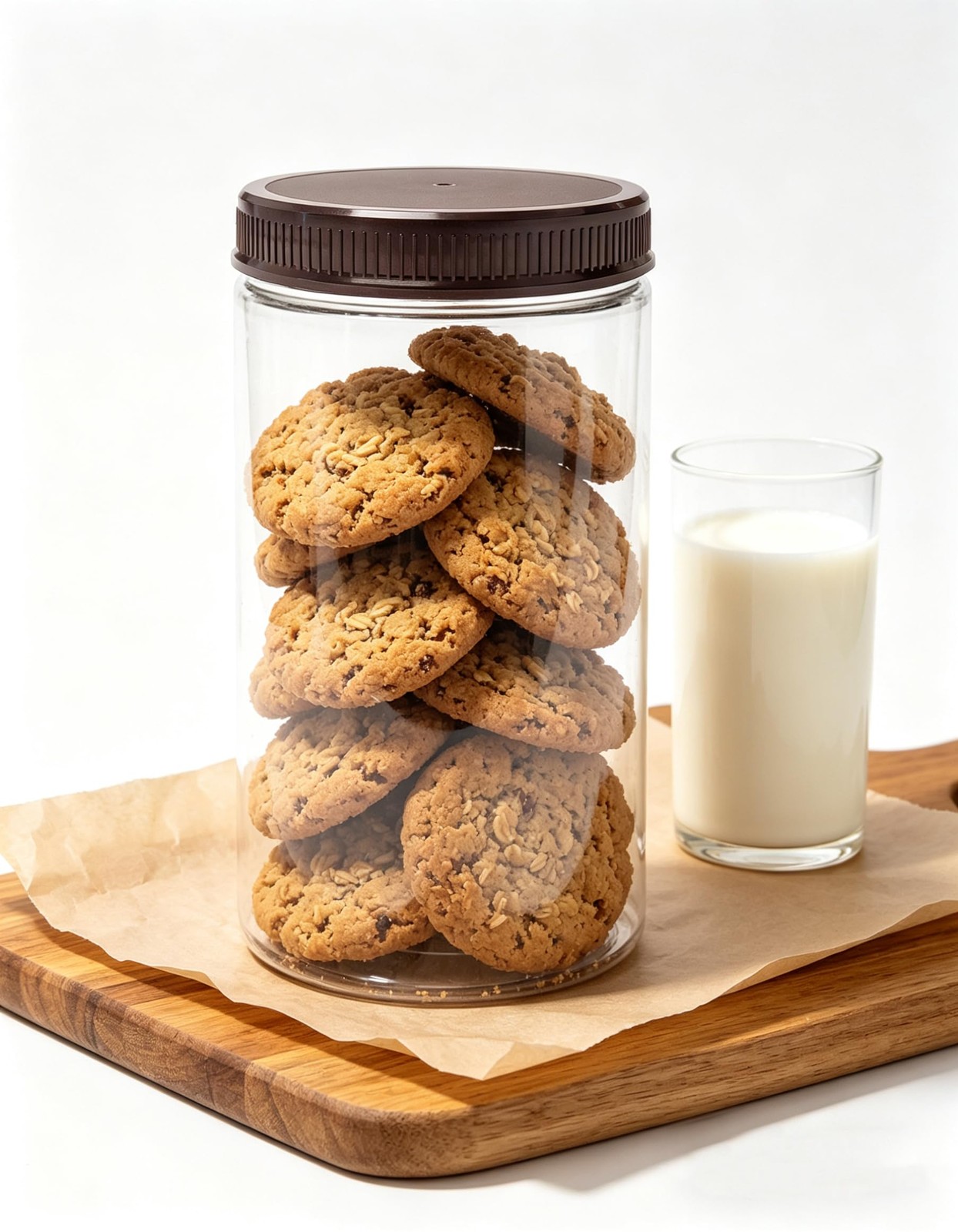 ljdeals 32 oz Clear Plastic Jars with Lids, Storage Containers, 32 oz,