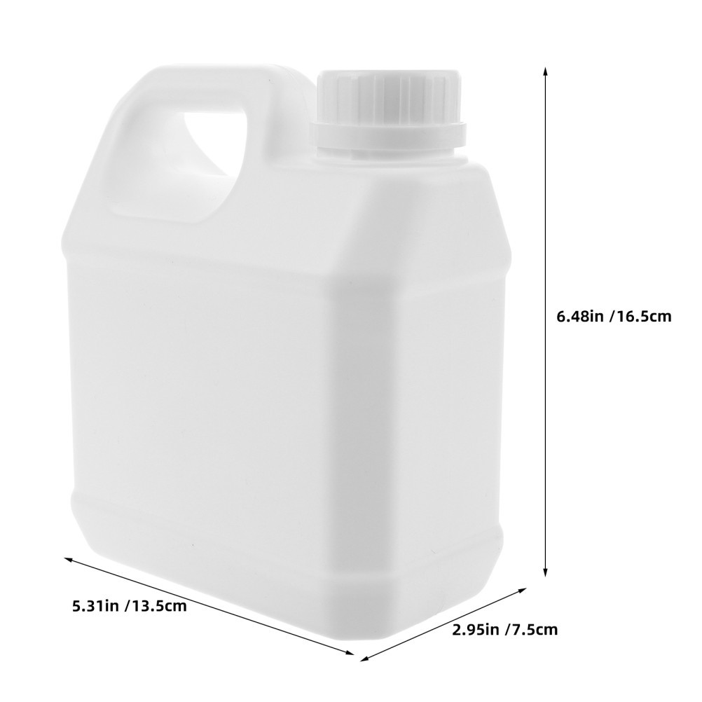 4Pcs White Refillable Plastic Liquid Bottles with Handle Leakproof Storage Jugs