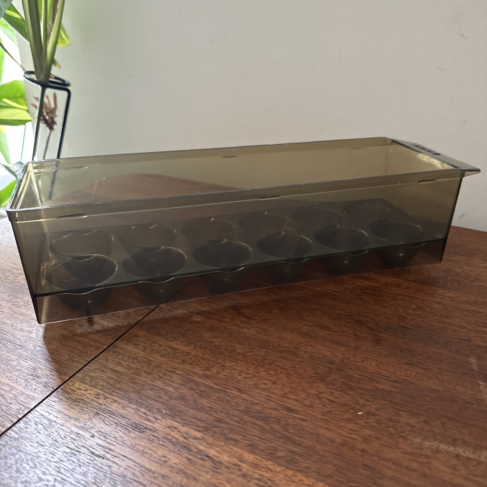 Vintage Egg Fridge Container Refrigerator 70s 80s Plastic Brown Eggs Gift Prop