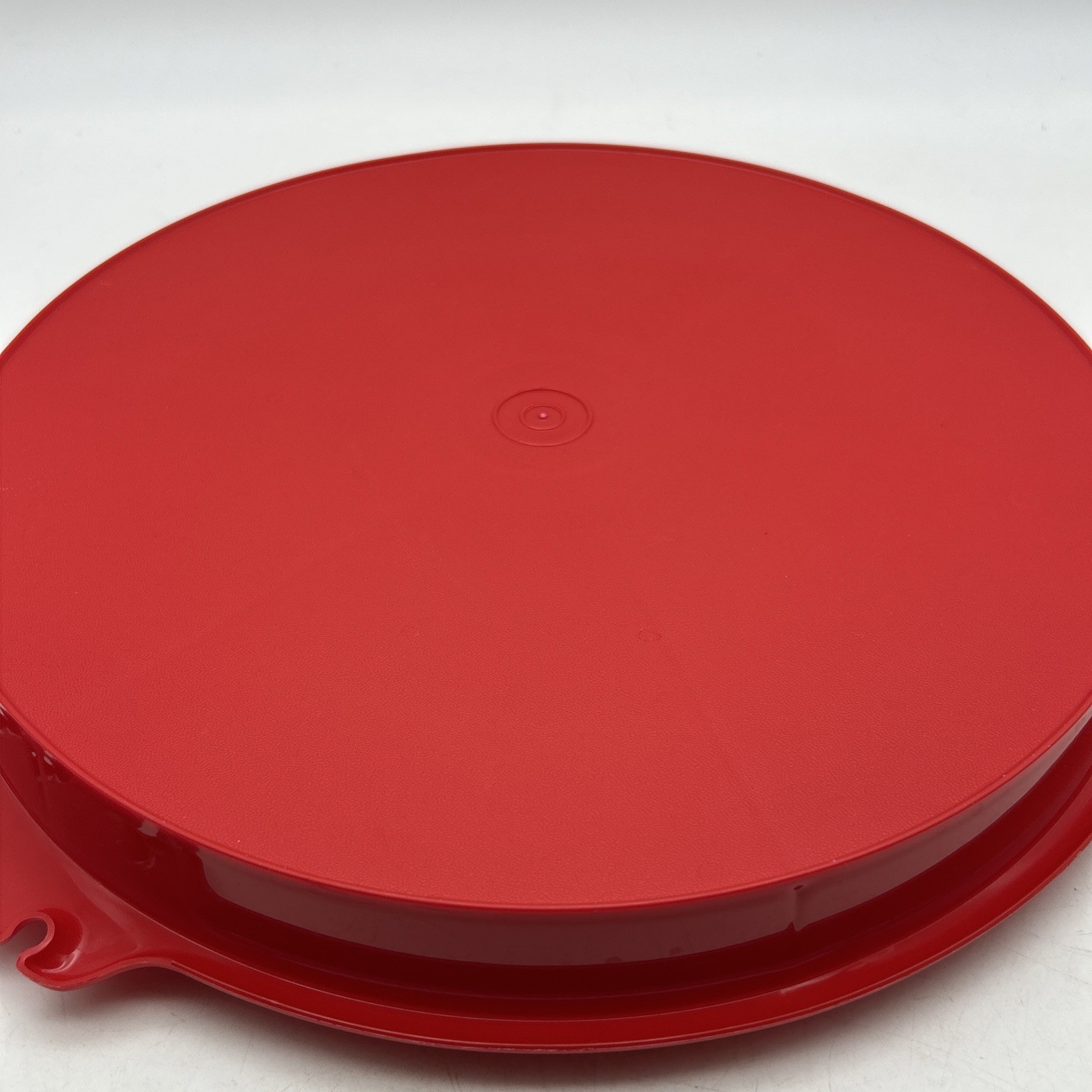 Vintage Tupperware Red Divided Serving Tray Candy Veggie Fruit Meat Cheese w Lid