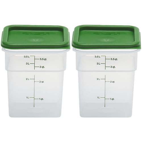 4 Qt quart Bpafree Square Food Storage Container With Green Lid 2 Pack Class