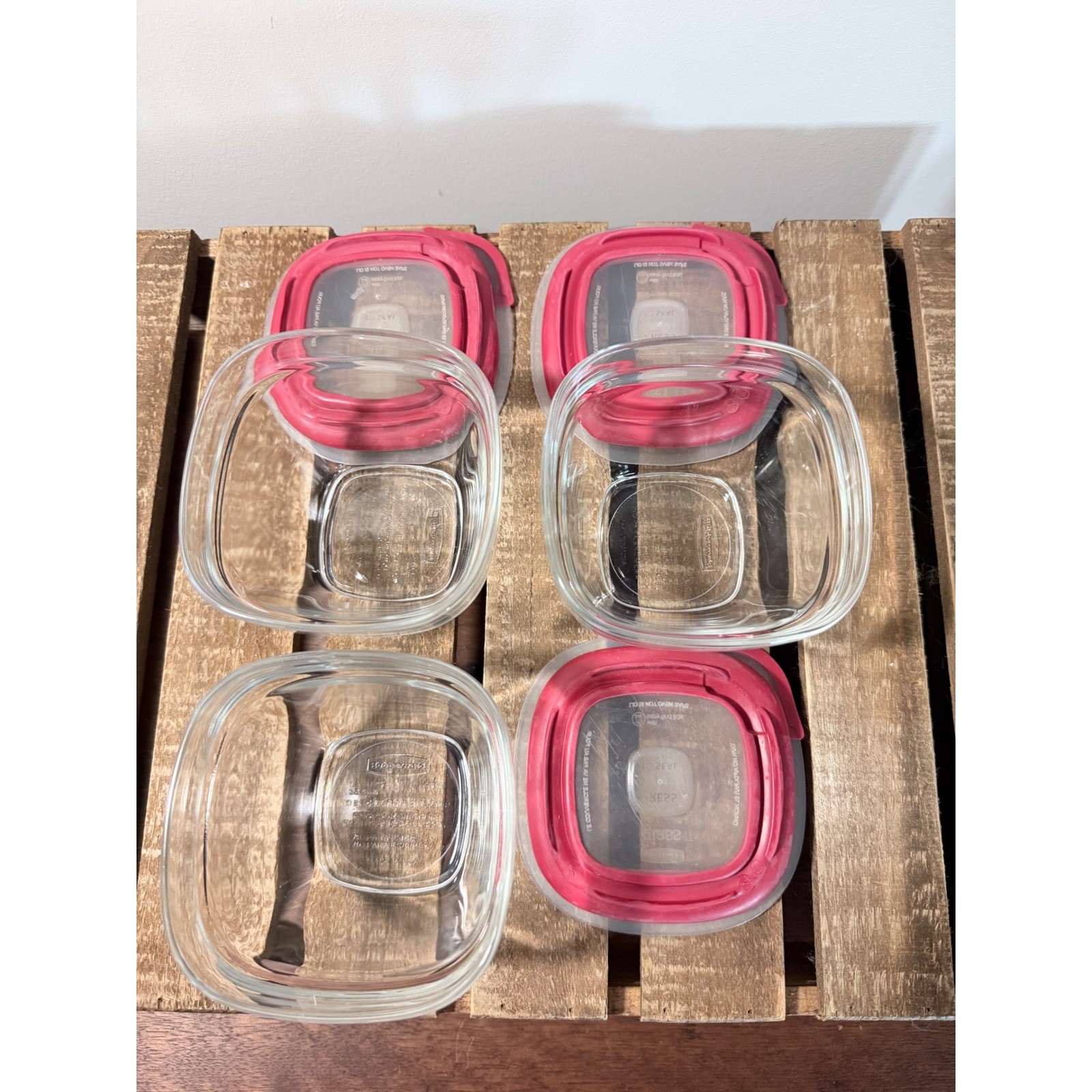 3 Rubbermaid Glass Storage Containers 1.5 Cup with Lid 7N61 Discontinued