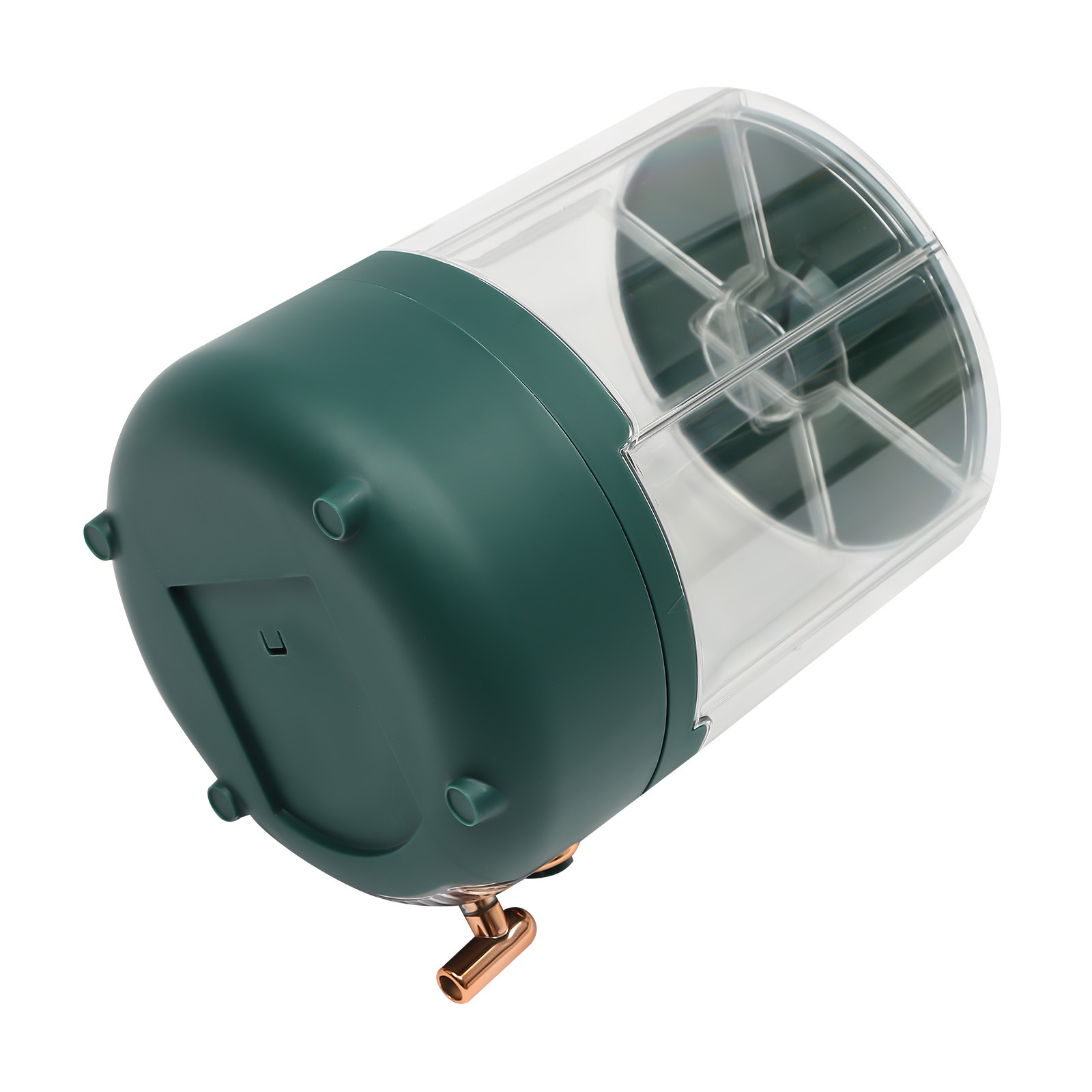 Rotating Dry Food Dispenser PET, PP Green Round Kitchen Grain Storage Container