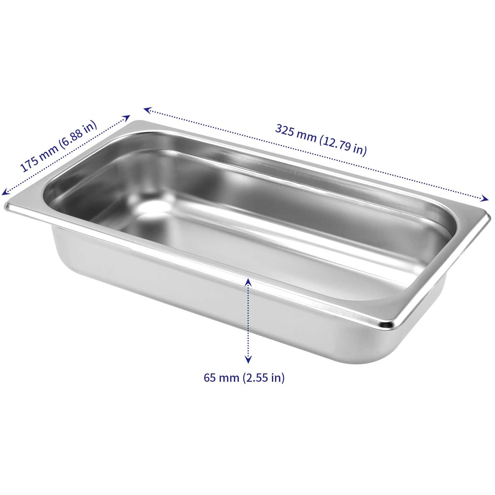 8 PCS Steam Table Pan 1/3 Size x 2.5 Inch Deep Stainless Steel AntiJamming