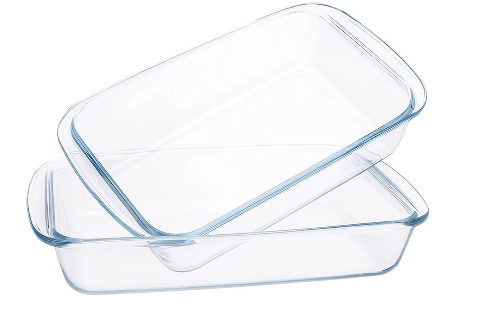 2-Pack Glass Baking Dishes – 102 oz & 75 oz (2.2 L + 3.0 L) Large Oven-Microw…