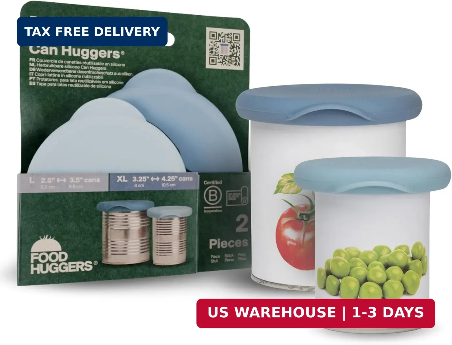 Silicone Can Covers Set of 2 Reusable Food Grade Lids Airtight BPA Free for Cans