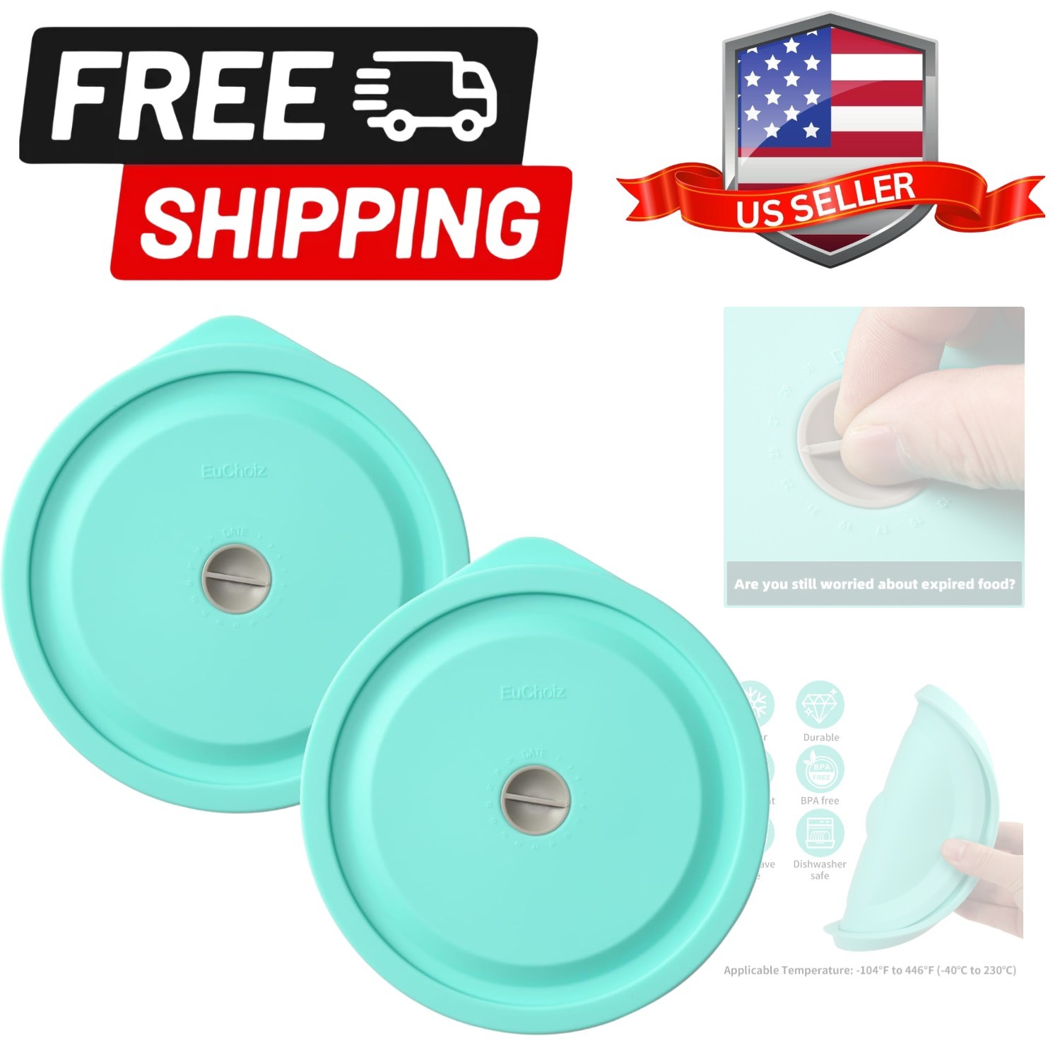 Replacement Lids for Pyrex 7200-PC 2 Cup, Silicone Round Storage Cover Lid fo…
