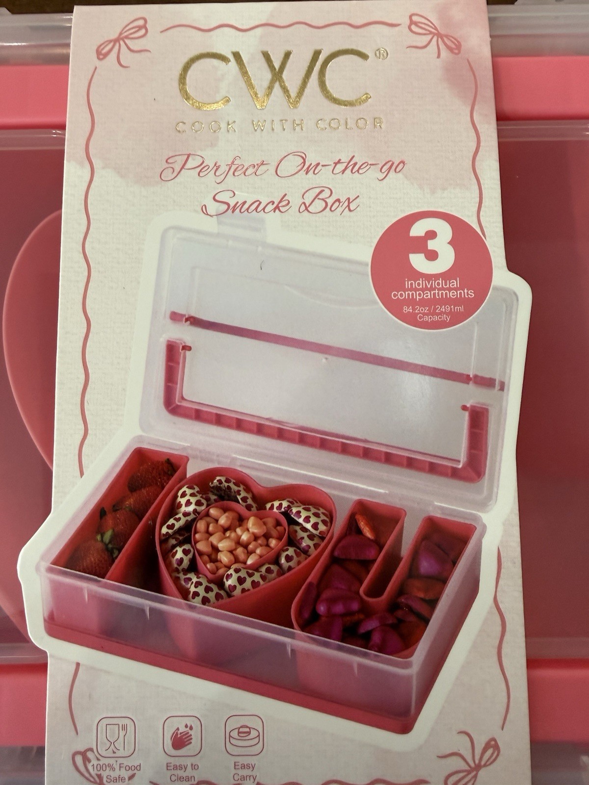 Cook with Color on-the- go Snack box- I heart you- Valentine’s Day