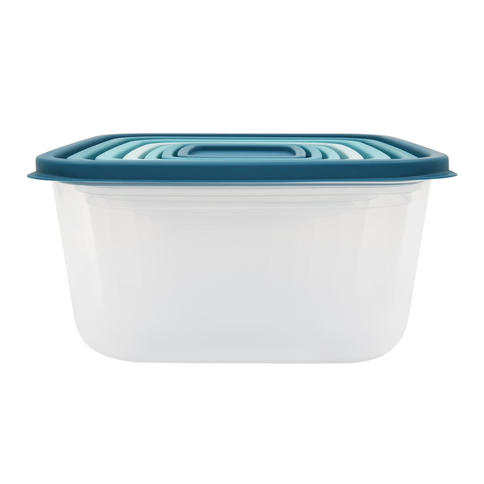 Mainstays 14 Piece Teal Plastic Food Storage Set, Teal Ombre, Ideal Use for Meal