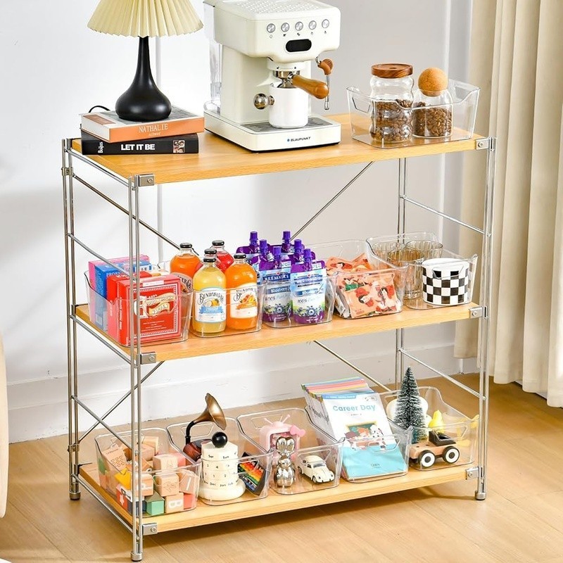 Transparent Acrylic Storage Bins Multi-Purpose Organizers Kitchen Pantry Toys US