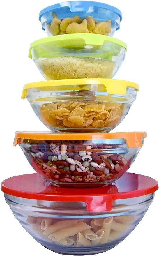 Gourmet Home BASICS 5 Pc. Bowl Set w/Lids NWT