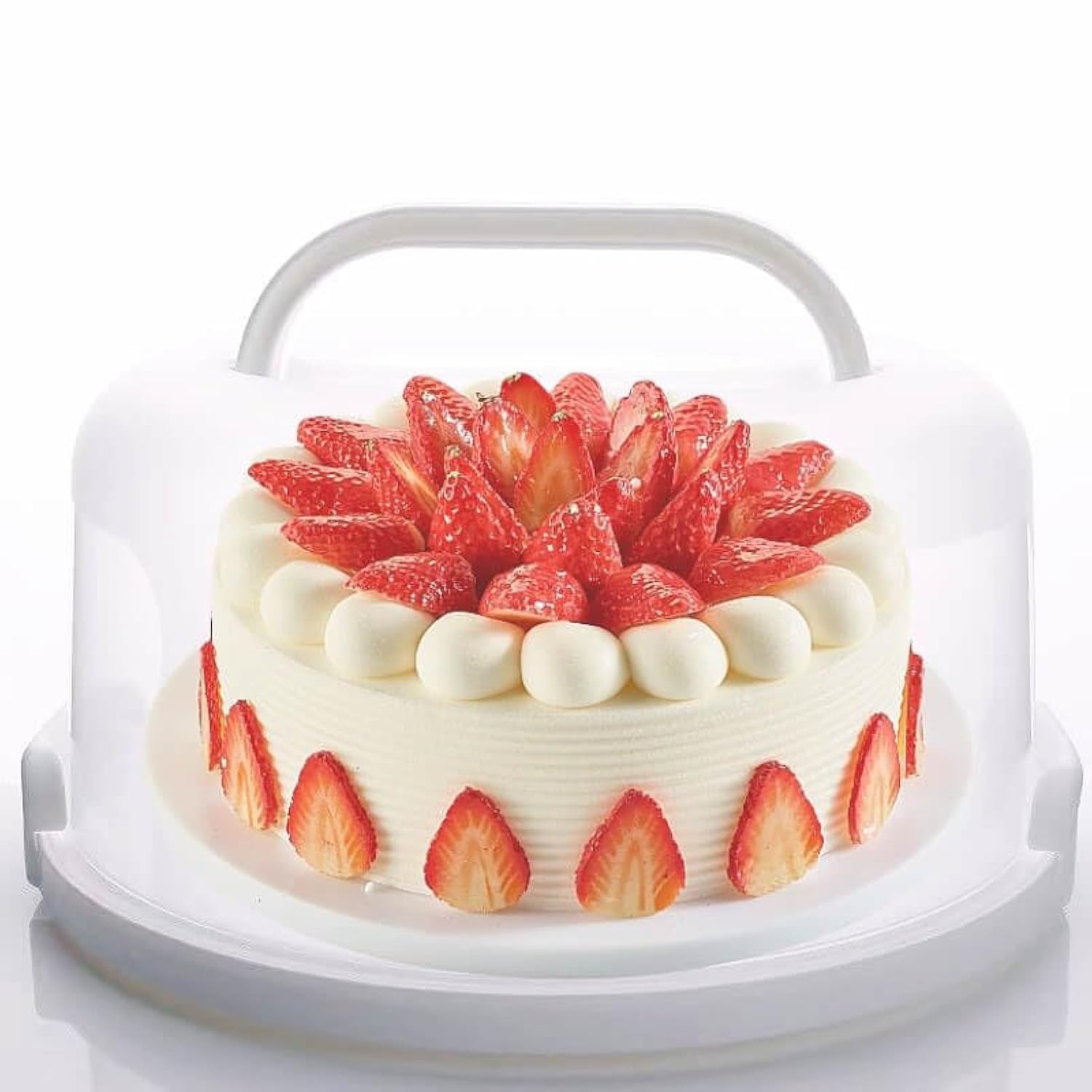 Large 10 Inch Cake Carrier Keeper Stand with Handles and Lids Container for T…
