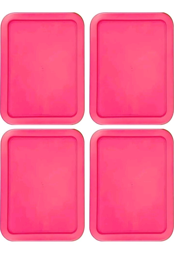 Replacement Lid for 6-CUP Pyrex Cover Rectangle (6.75″ x 8.75″) FUSCIA (4-Pack)