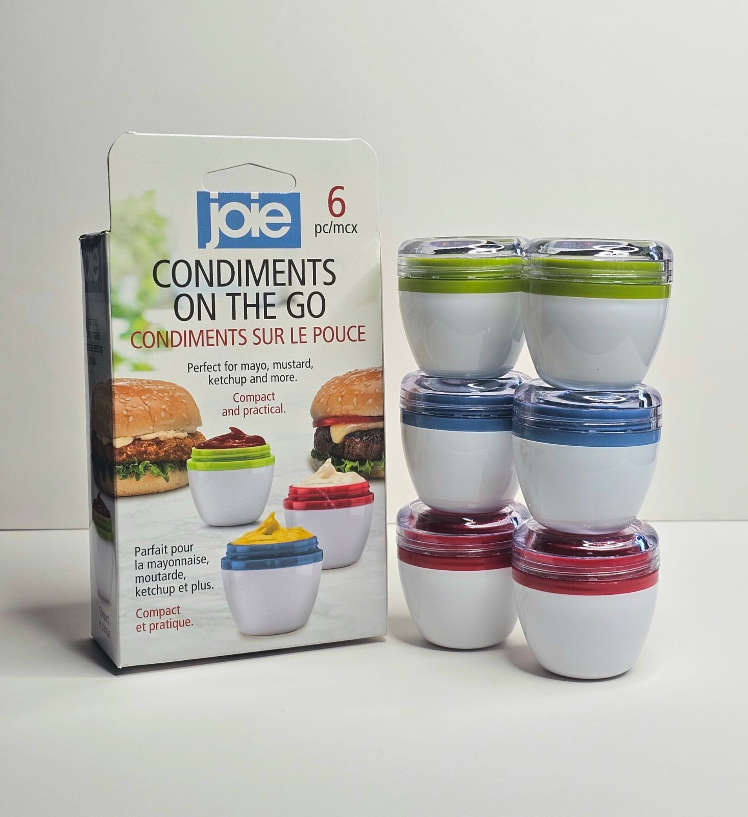 Joie Condiments On The Go Containers Multicolor BPA Free 6-Piece Set Travel
