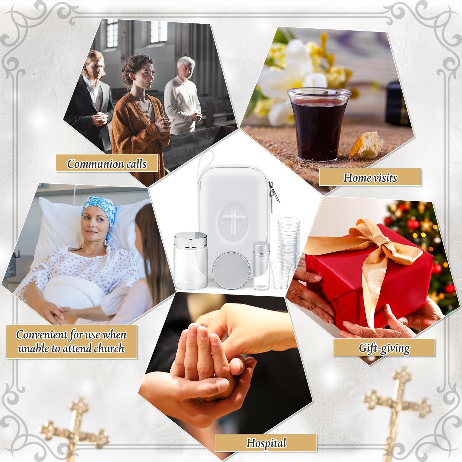 1 Set Portable Communion Set Gifts for Catholic Priests Travel, Home Visits, …