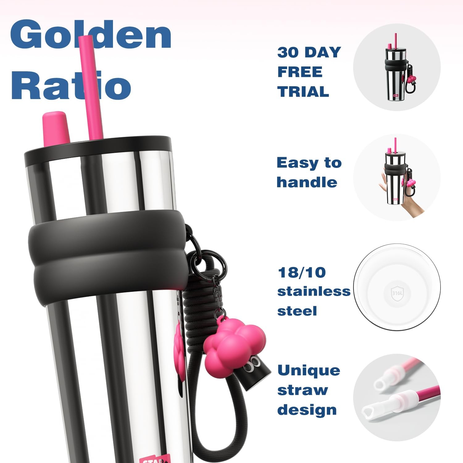 Sdga+ Sdga 24 Oz Stainless Steel Tumbler Lid And Straw Insulated Water Bottle