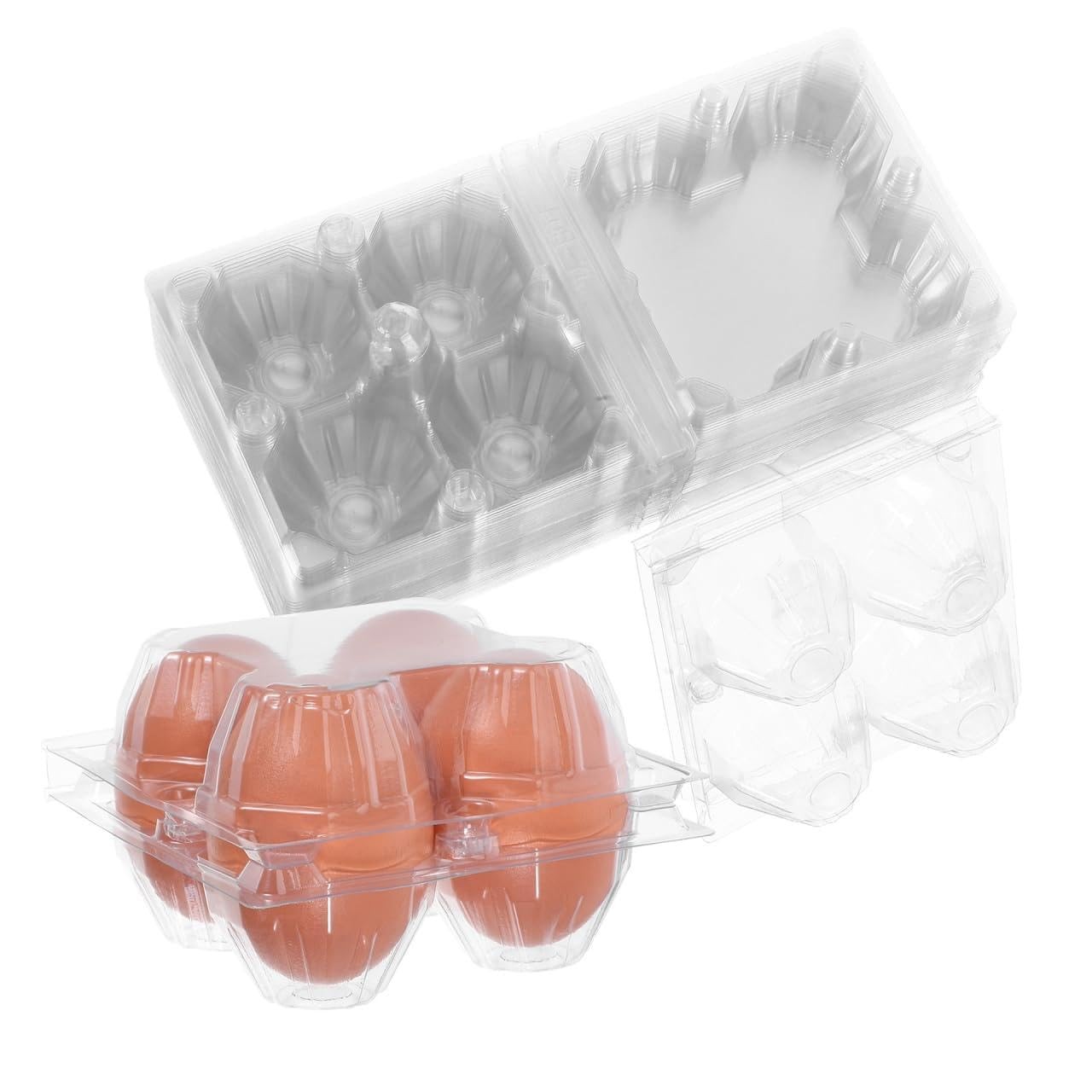 4 Count Reusable Clear Plastic Empty Chicken Egg Carton Holder Storage 30 PCS