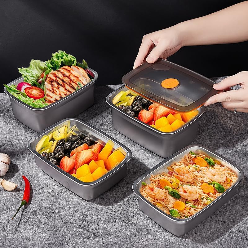 20 PCS Food Storage Containers with Lids Airtight (10 Containers & 10 Lids)，Stai